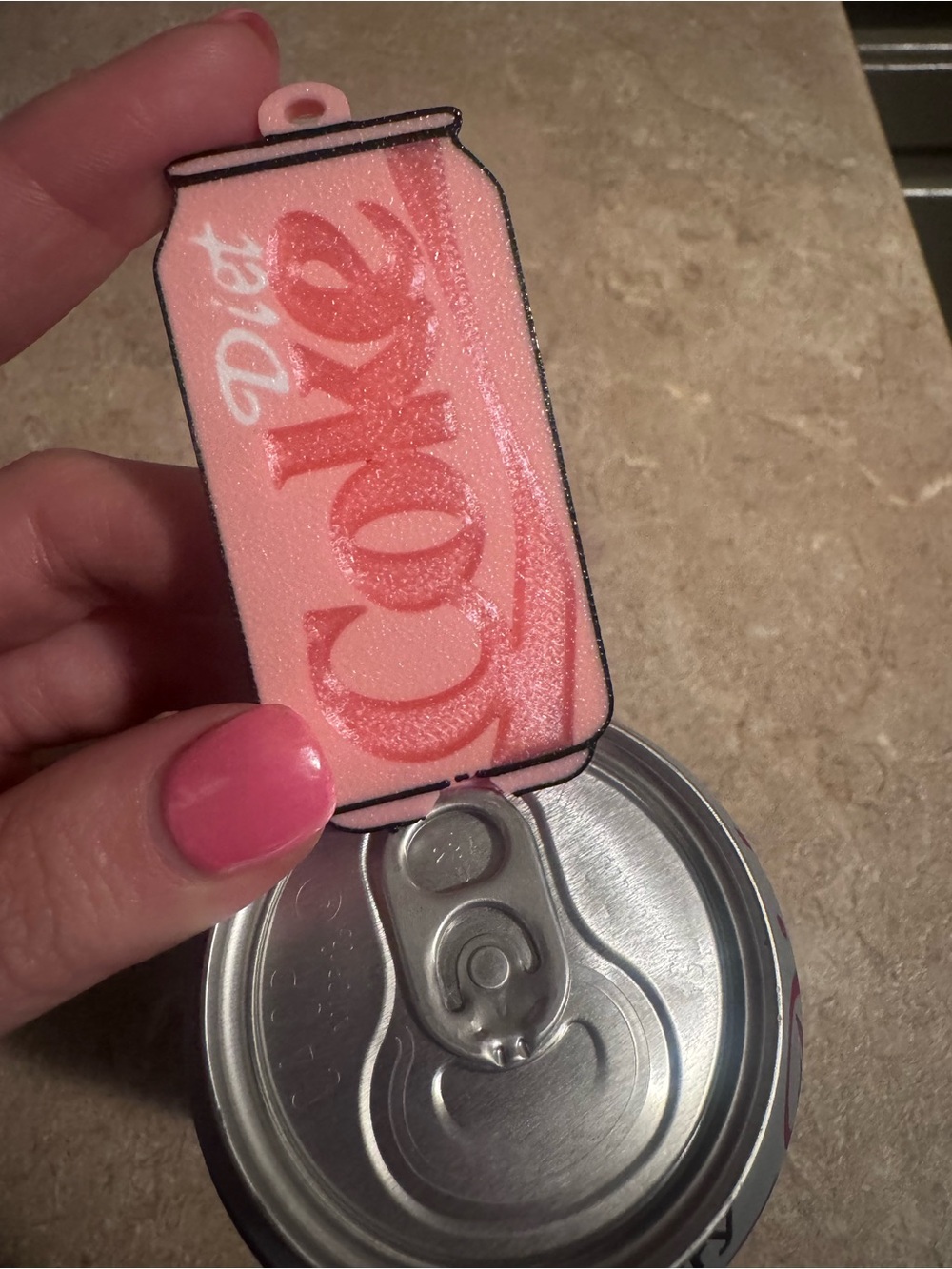 Pink Can can tab opener. 3d printed
